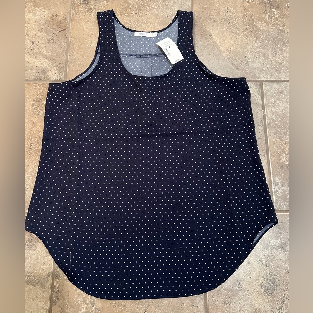Ricki's Navy and White Polka Dot Tank Top